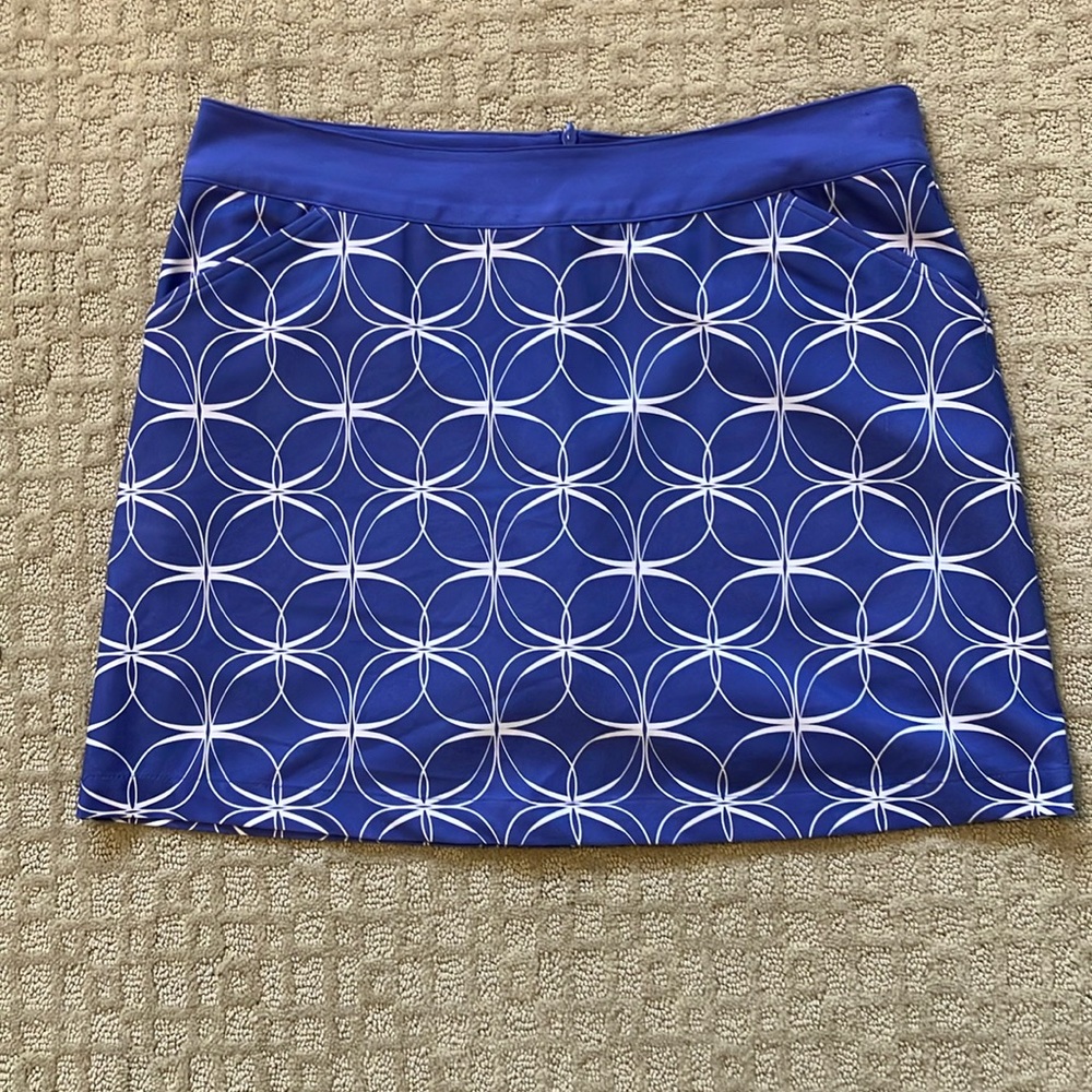 Pebble Beach Royal Blue and White Geometric Skort
